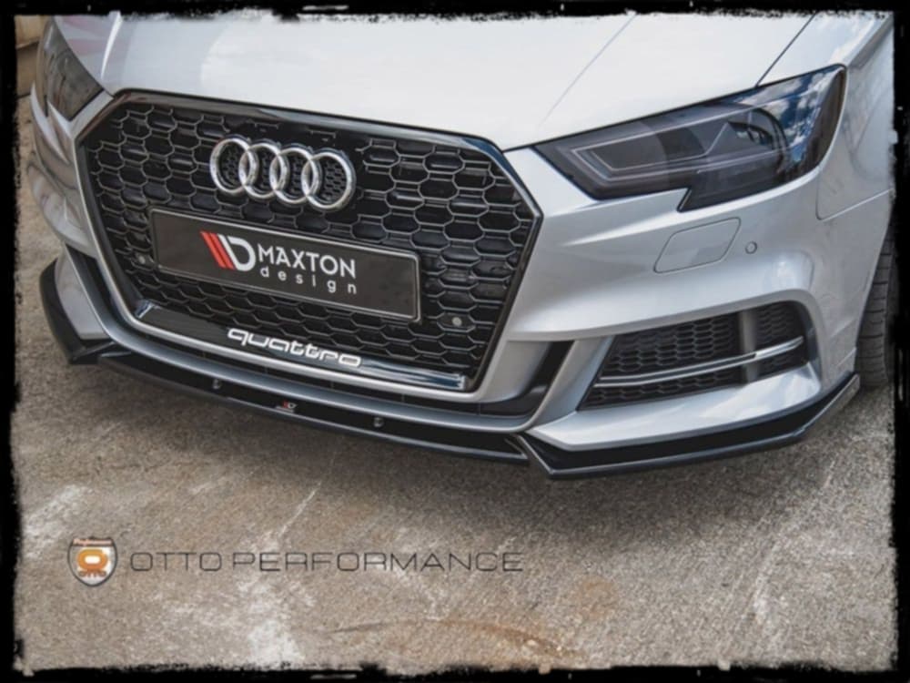 MAXTON LIP DELANTERO V.3 NEGRO BRILLANTE PARA AUDI A3/S3 8V 2017+2020