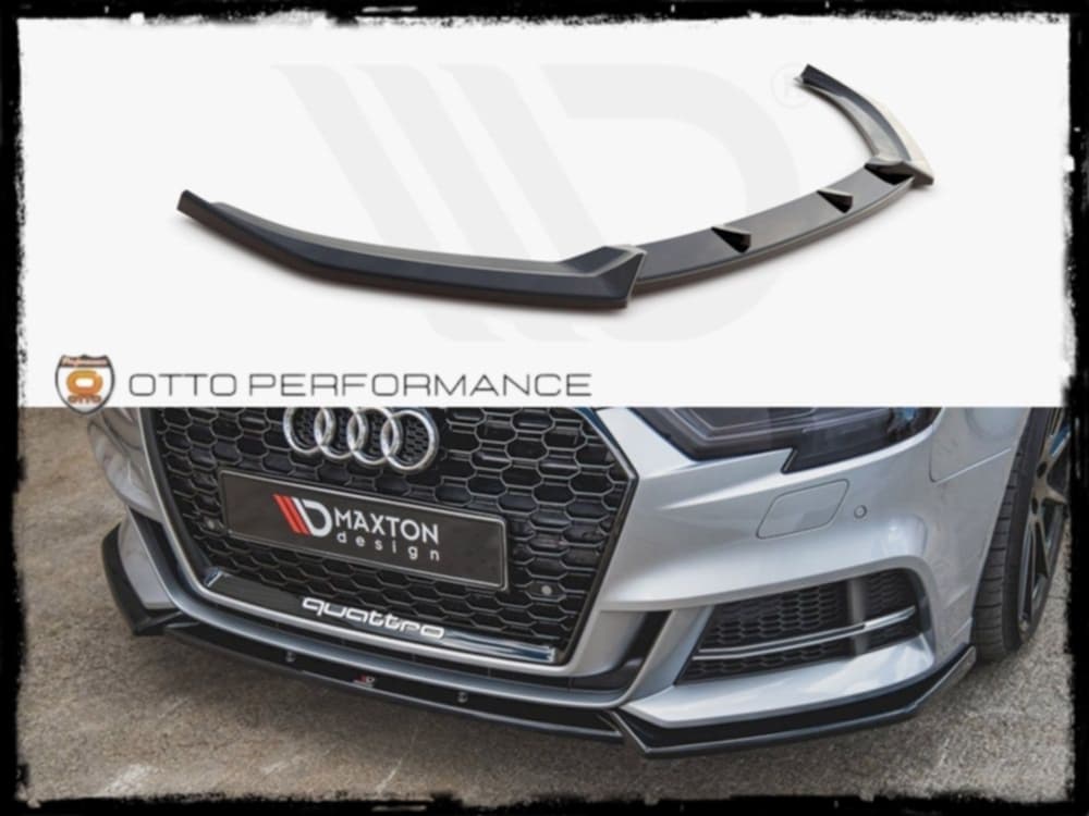 MAXTON LIP DELANTERO V.3 NEGRO BRILLANTE PARA AUDI A3/S3 8V 2017+2020 - Imagen 2